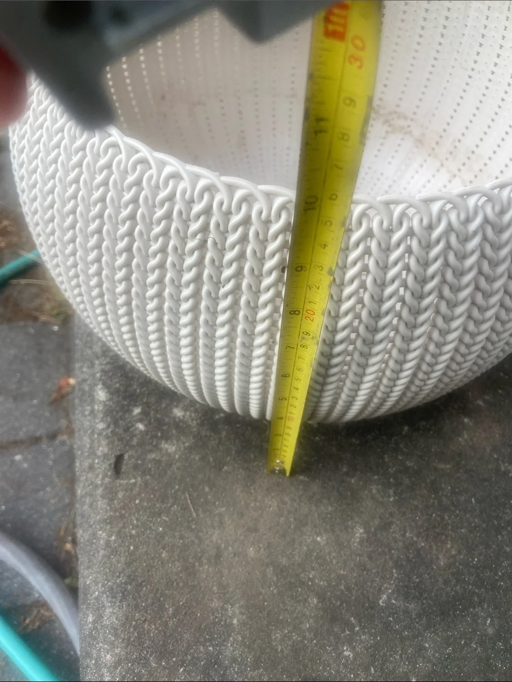 Cream Knit-Texture Decorative Planter Pot - Unbranded